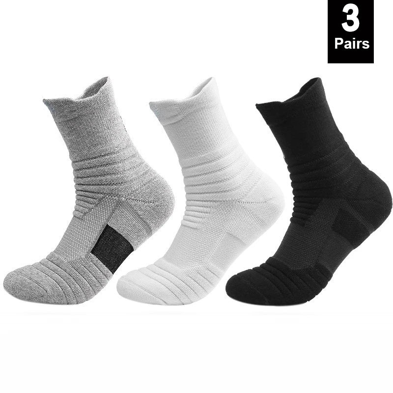 1/3 Pairs Anti-slip Football Socks Men Cotton Sock Short Long Tube Soccer Basketball Sport Socks Breathable Sock
